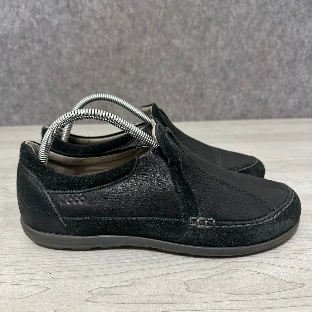 Ecco Cayla Loafers Women 40 US 9-9.5 Black Leather Suede Slip On Comfort Shoes